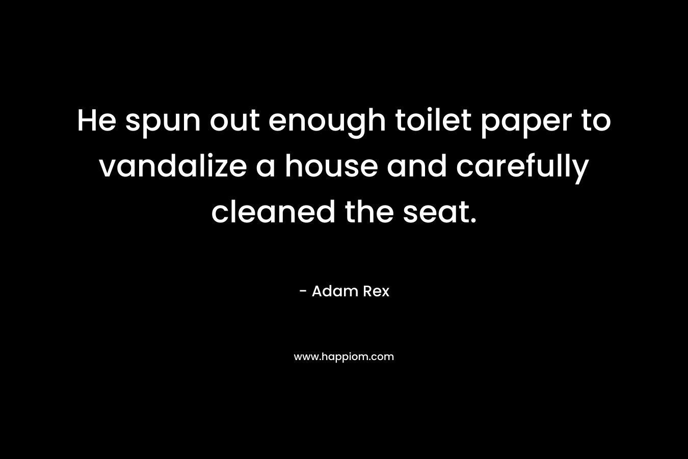 He spun out enough toilet paper to vandalize a house and carefully cleaned the seat.