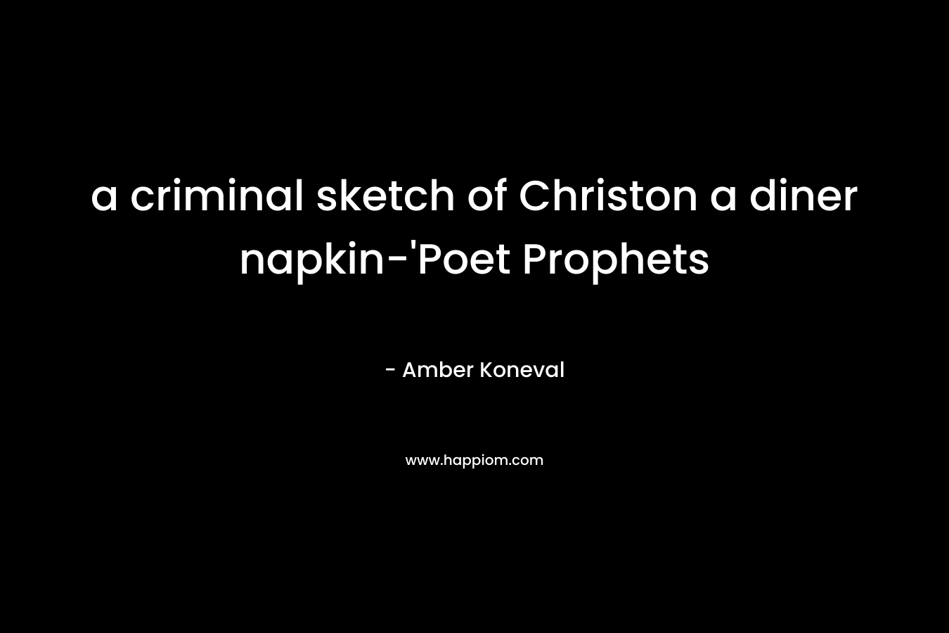 a criminal sketch of Christon a diner napkin-‘Poet Prophets – Amber Koneval