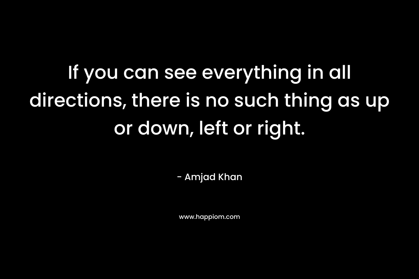 If you can see everything in all directions, there is no such thing as up or down, left or right.
