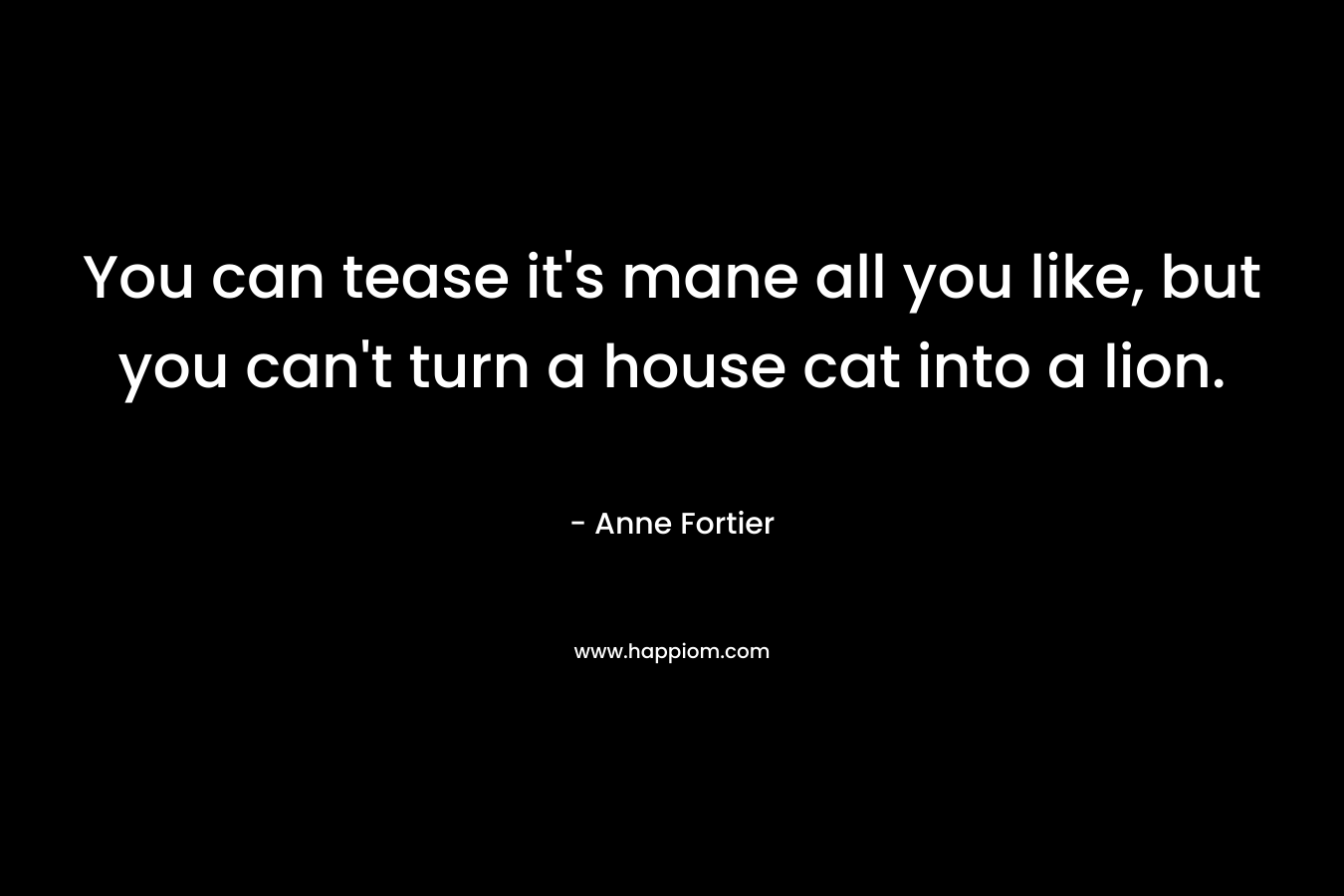 You can tease it's mane all you like, but you can't turn a house cat into a lion.