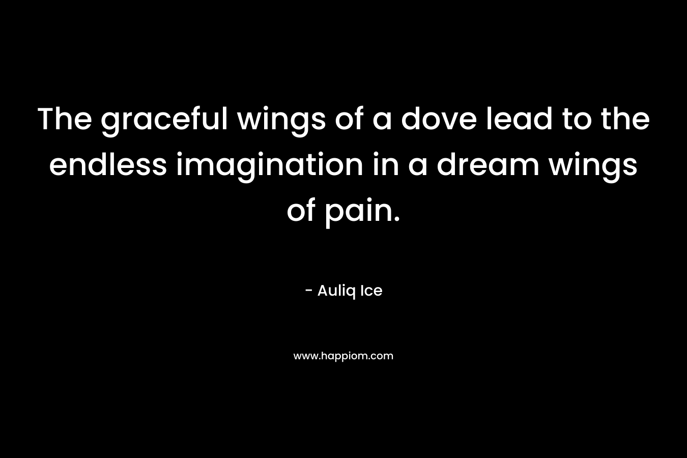 The graceful wings of a dove lead to the endless imagination in a dream wings of pain.