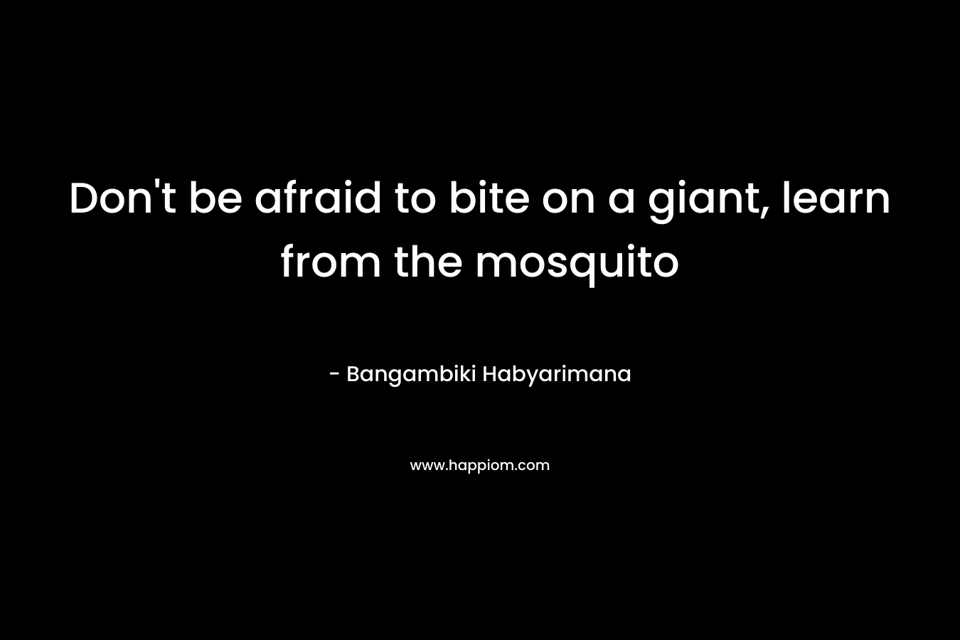 Don’t be afraid to bite on a giant, learn from the mosquito – Bangambiki Habyarimana