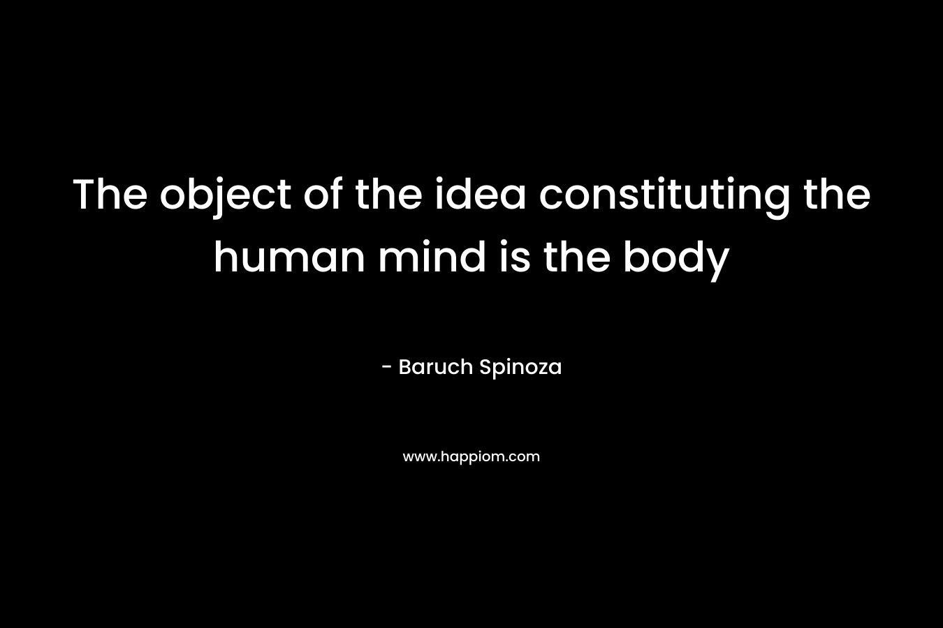 The object of the idea constituting the human mind is the body