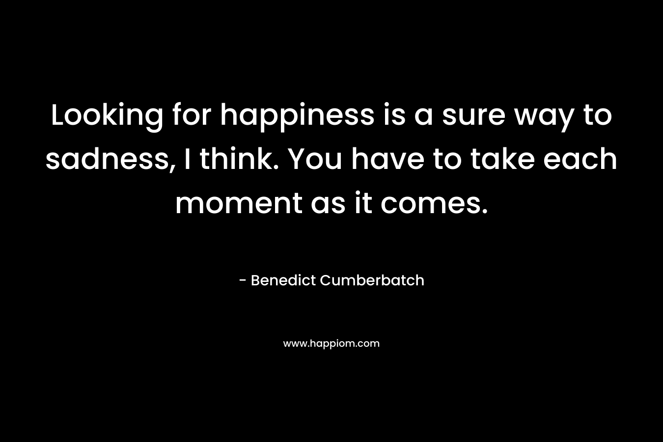 Looking for happiness is a sure way to sadness, I think. You have to take each moment as it comes.