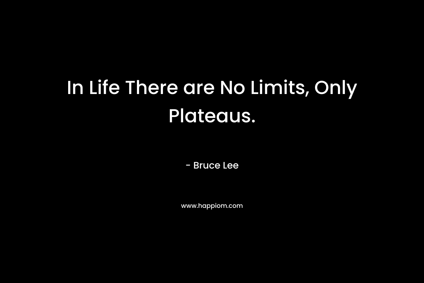 In Life There are No Limits, Only Plateaus. – Bruce Lee