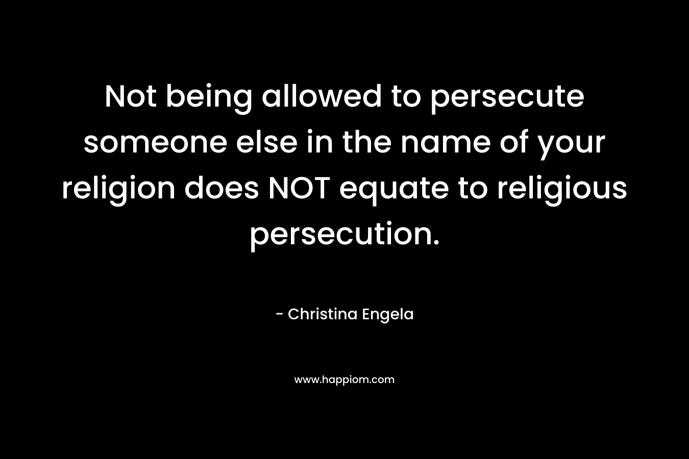 Not being allowed to persecute someone else in the name of your religion does NOT equate to religious persecution.