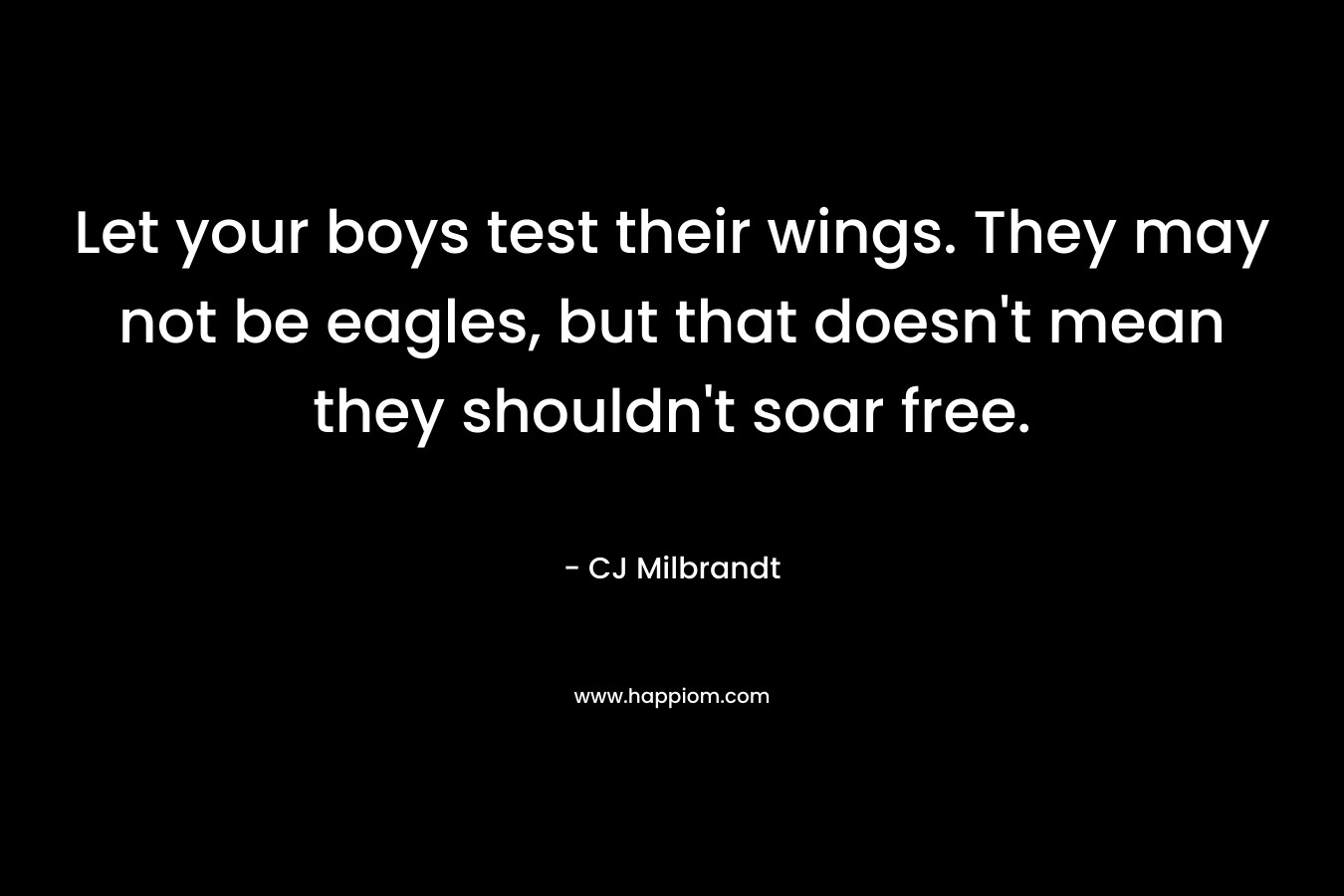 Let your boys test their wings. They may not be eagles, but that doesn't mean they shouldn't soar free.