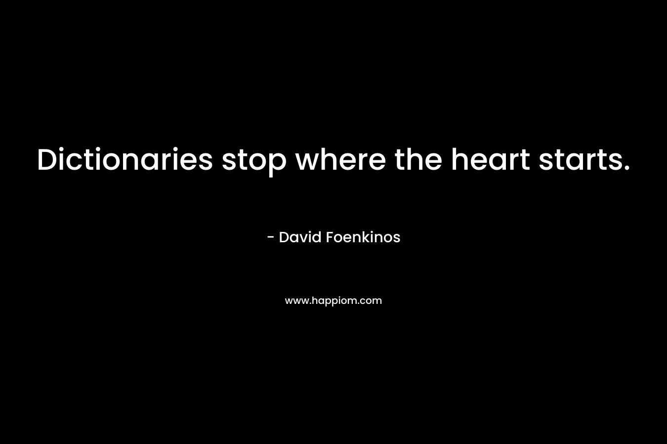 Dictionaries stop where the heart starts. – David Foenkinos