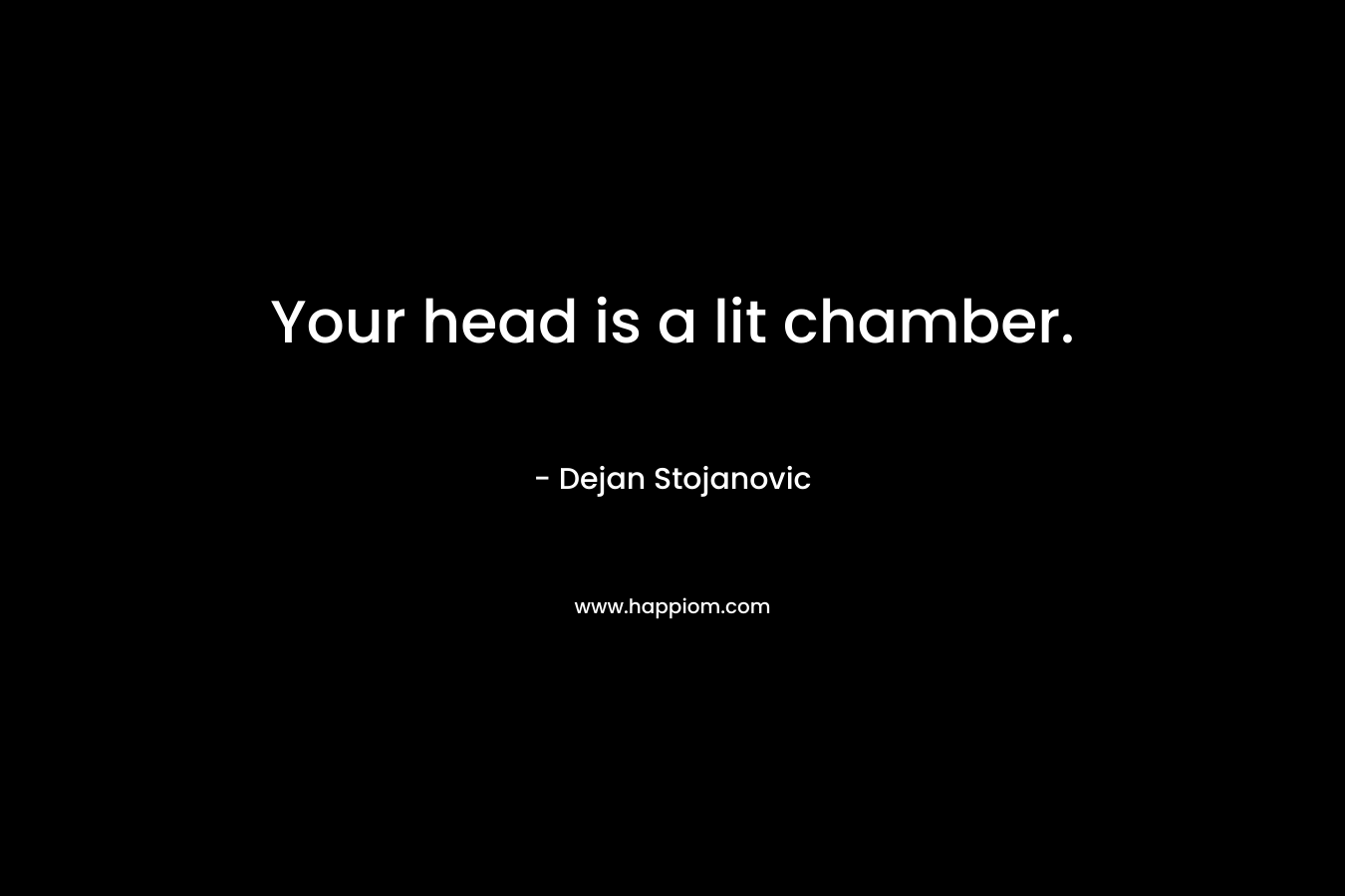 Your head is a lit chamber. – Dejan Stojanovic