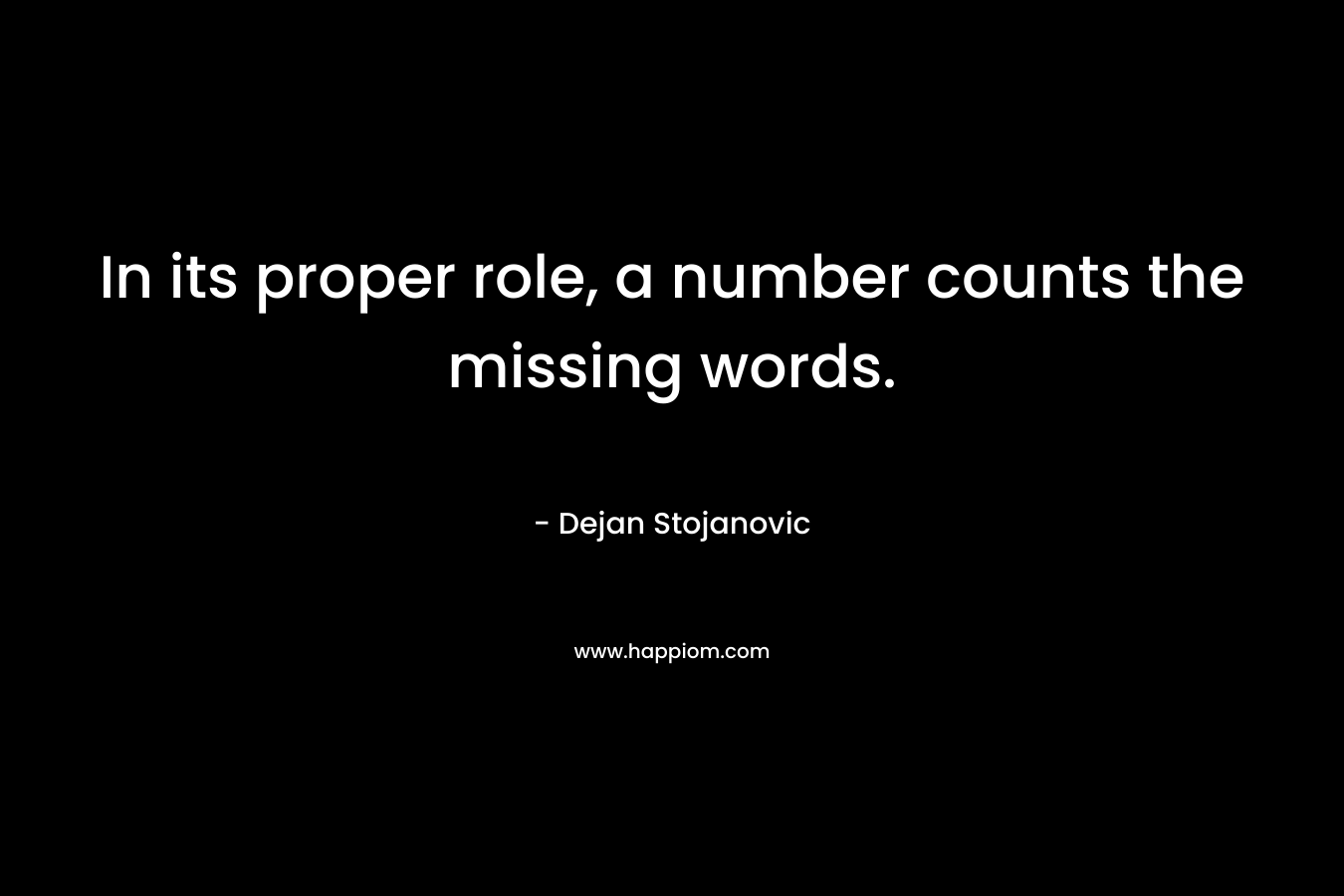 In its proper role, a number counts the missing words.