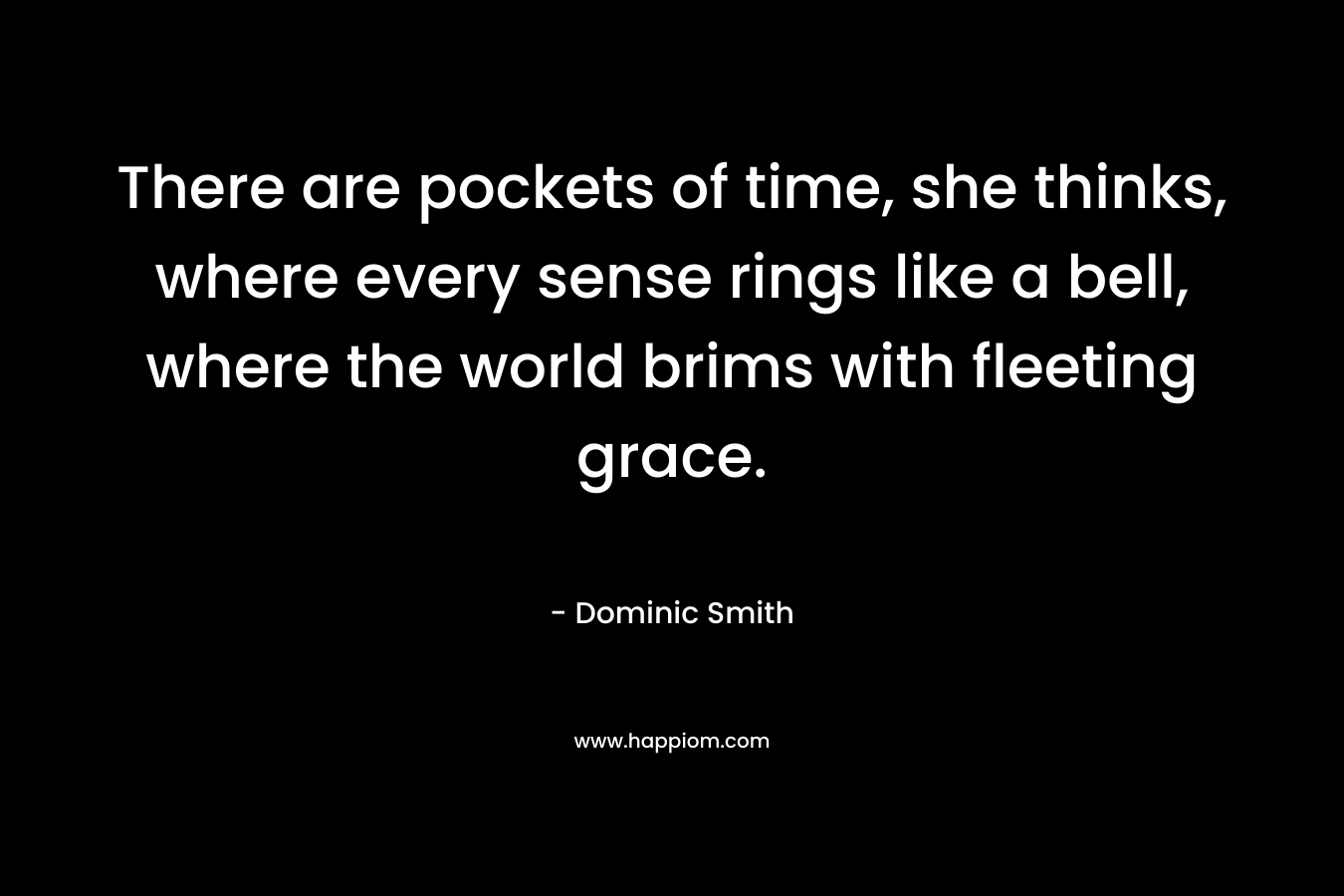 There are pockets of time, she thinks, where every sense rings like a bell, where the world brims with fleeting grace. – Dominic Smith