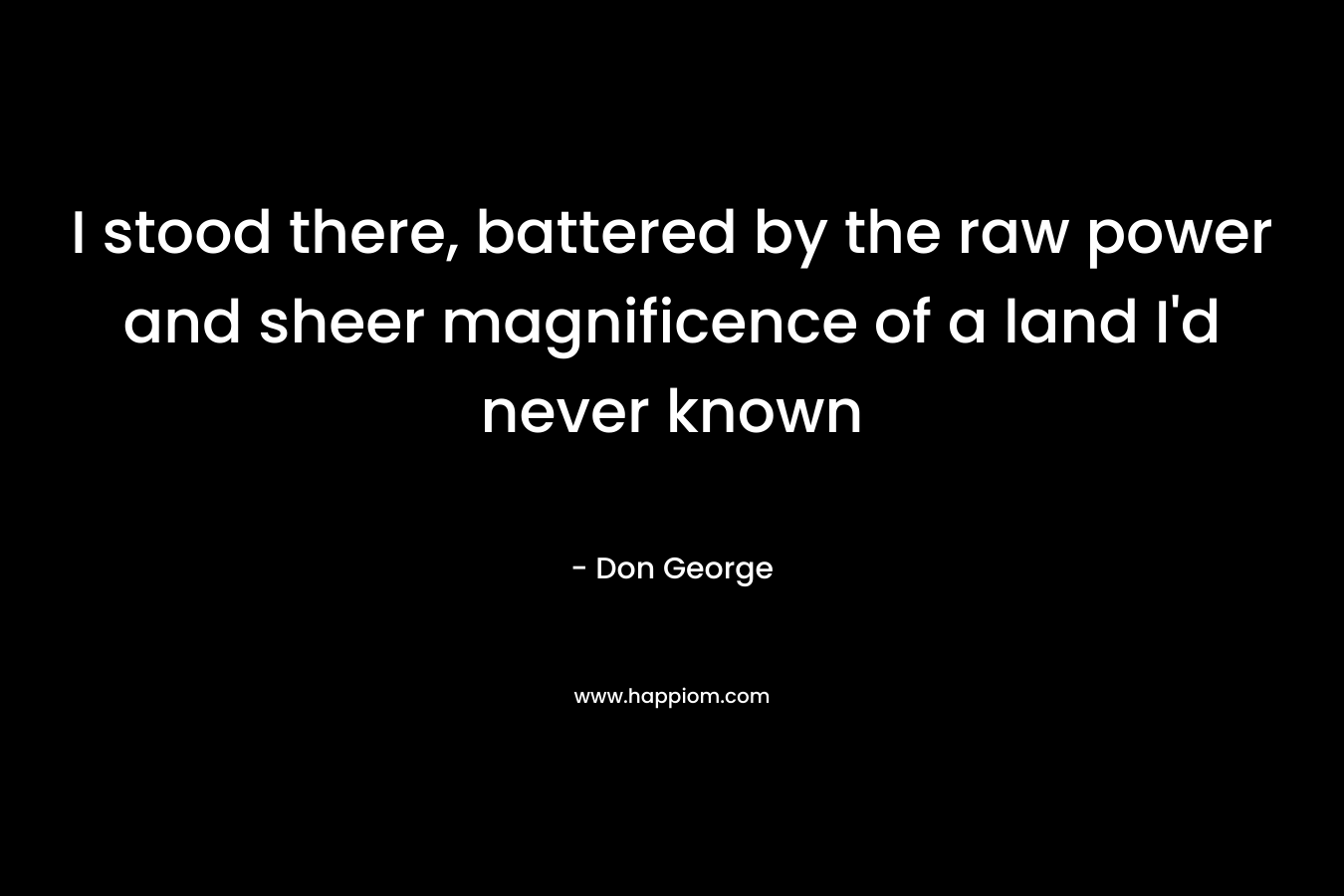 I stood there, battered by the raw power and sheer magnificence of a land I’d never known – Don George