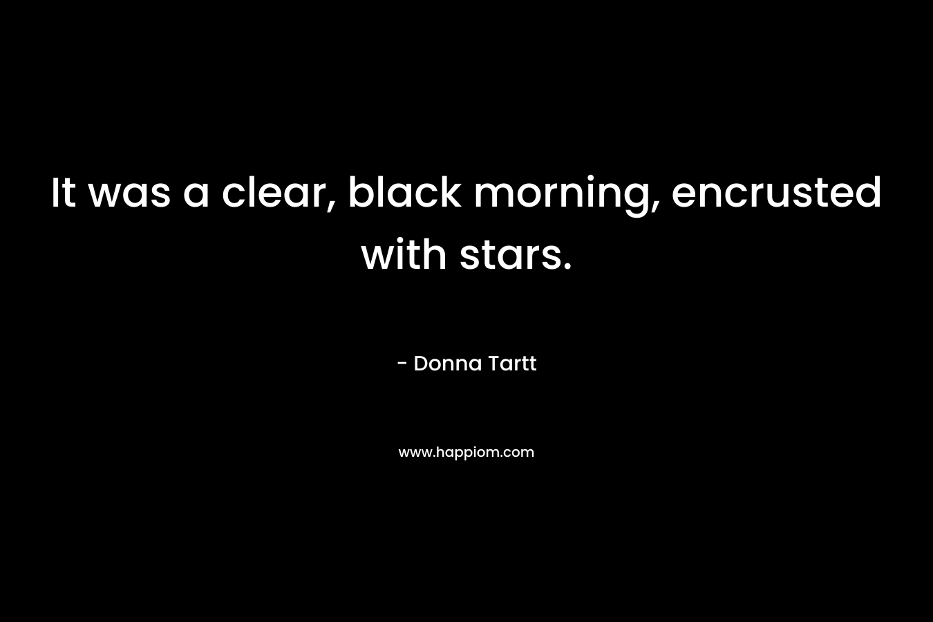 It was a clear, black morning, encrusted with stars.