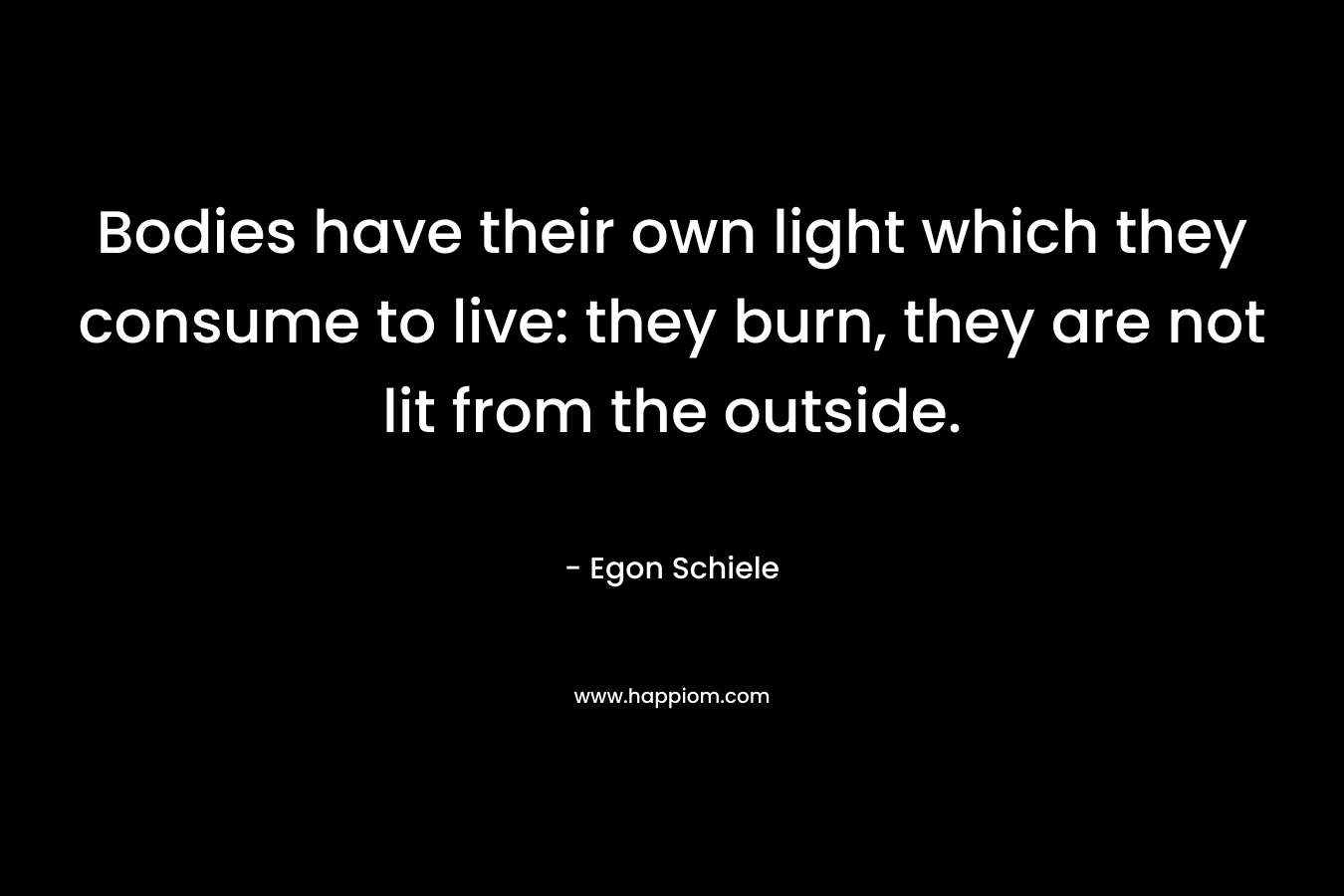 Bodies have their own light which they consume to live: they burn, they are not lit from the outside.