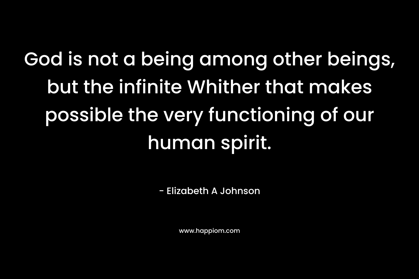 God is not a being among other beings, but the infinite Whither that makes possible the very functioning of our human spirit.