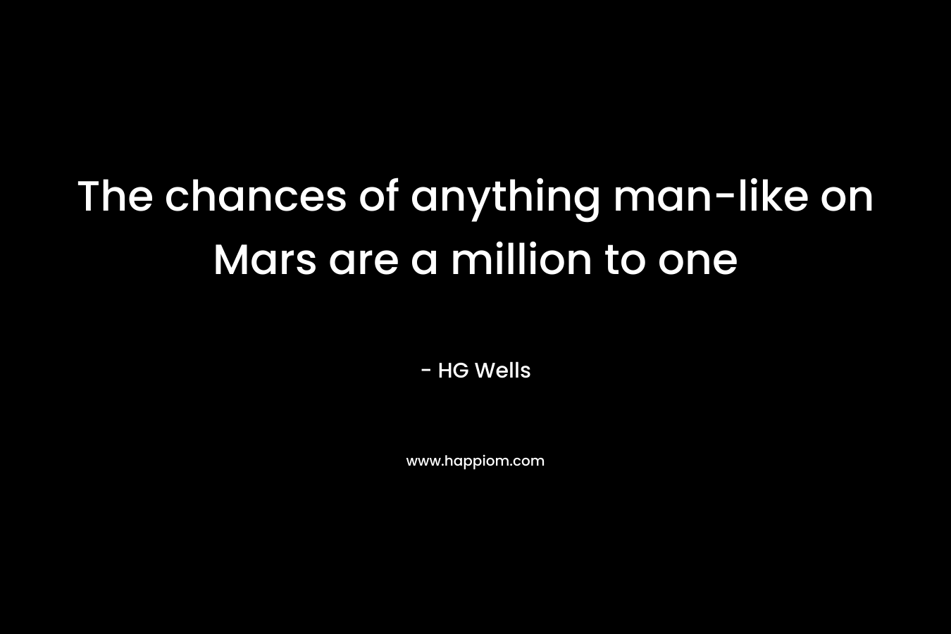 The chances of anything man-like on Mars are a million to one – HG Wells