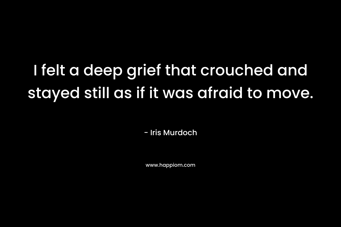 I felt a deep grief that crouched and stayed still as if it was afraid to move. – Iris Murdoch