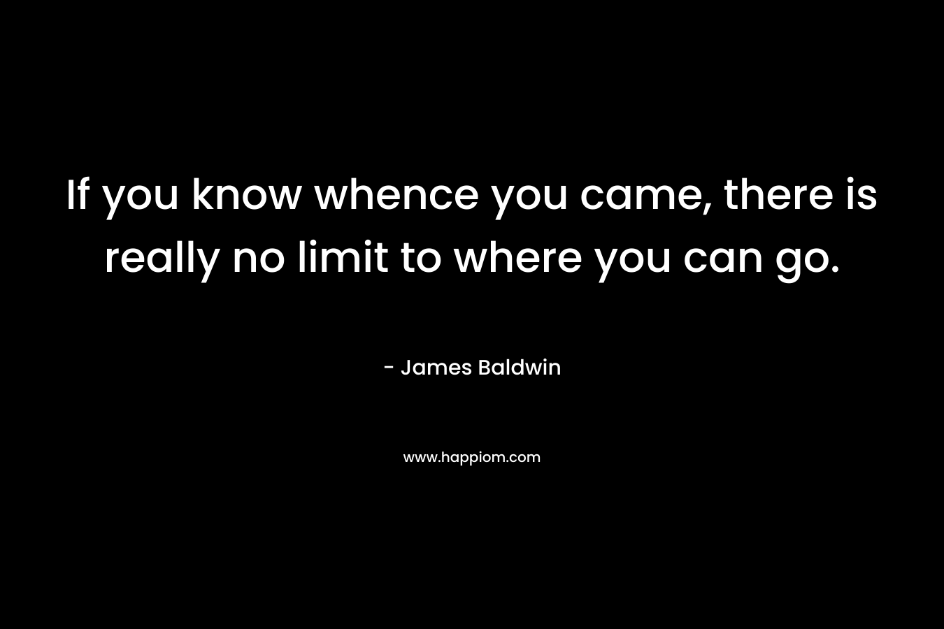 If you know whence you came, there is really no limit to where you can go.