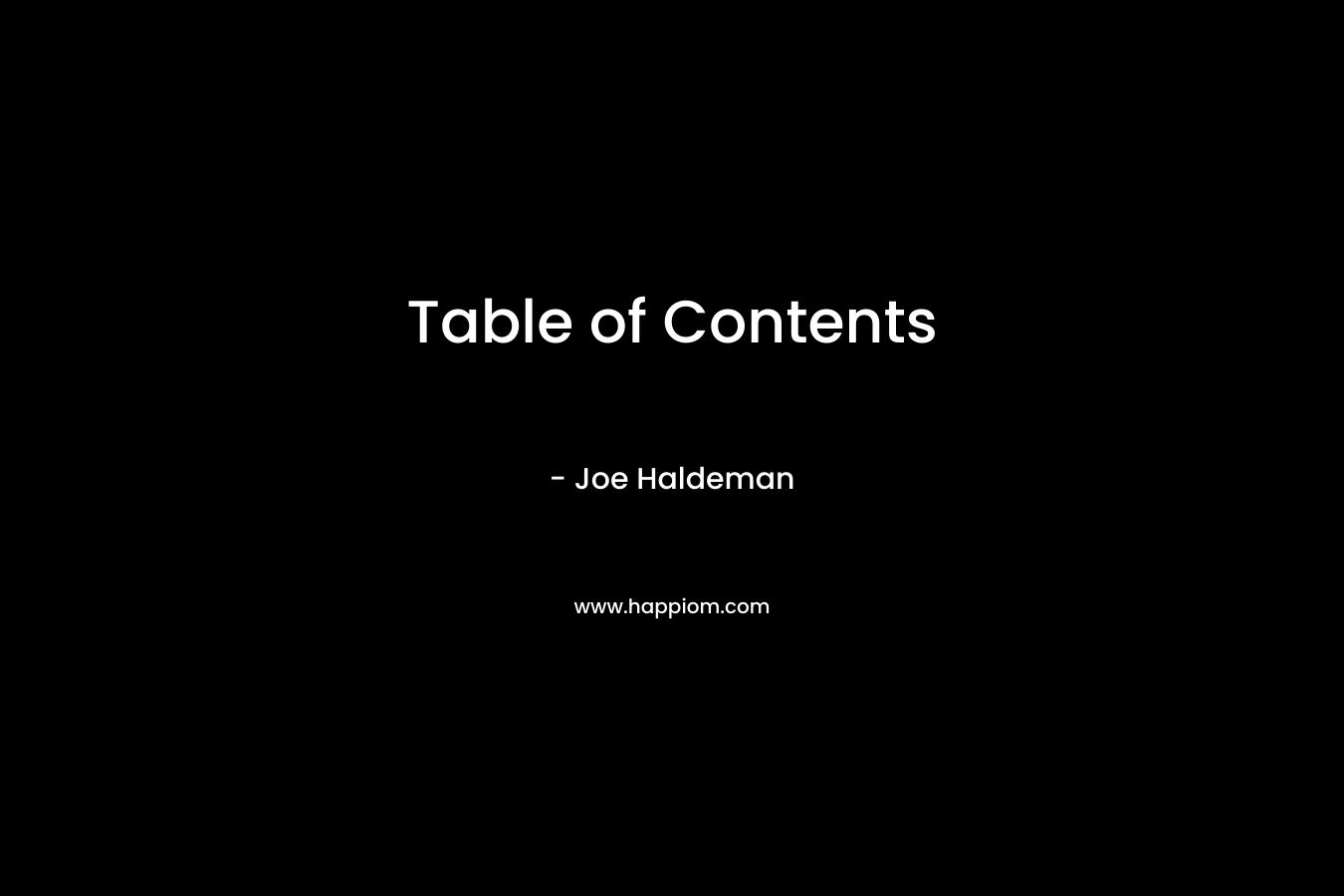 Table of Contents