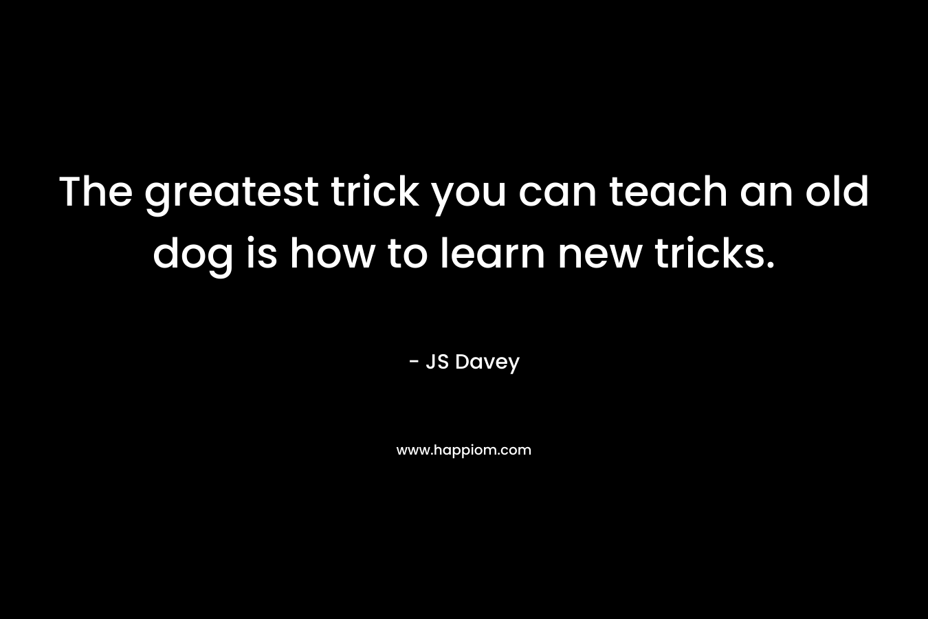 The greatest trick you can teach an old dog is how to learn new tricks. – JS Davey