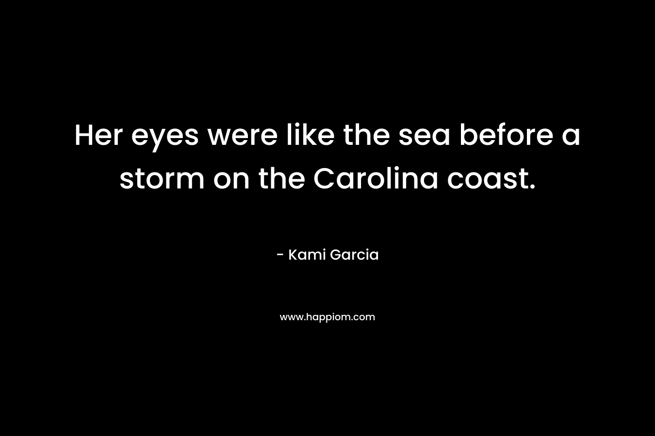 Her eyes were like the sea before a storm on the Carolina coast.