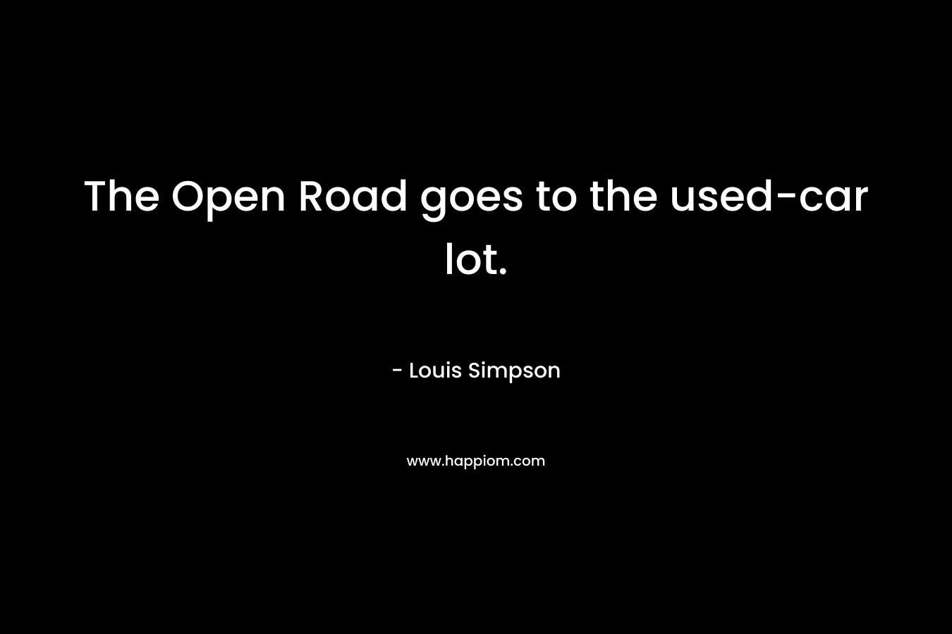 The Open Road goes to the used-car lot.