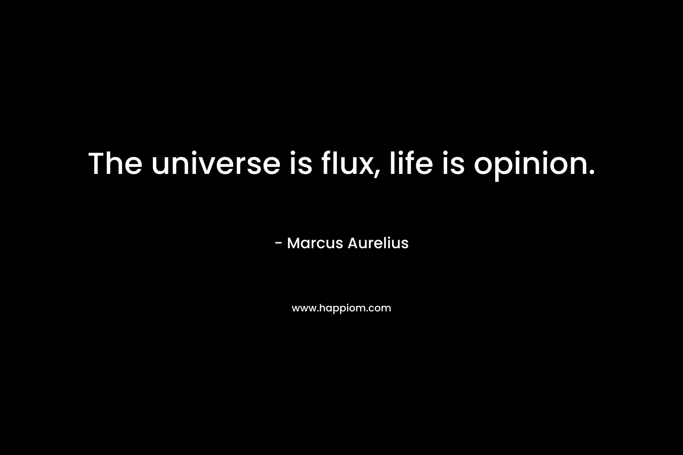 The universe is flux, life is opinion.