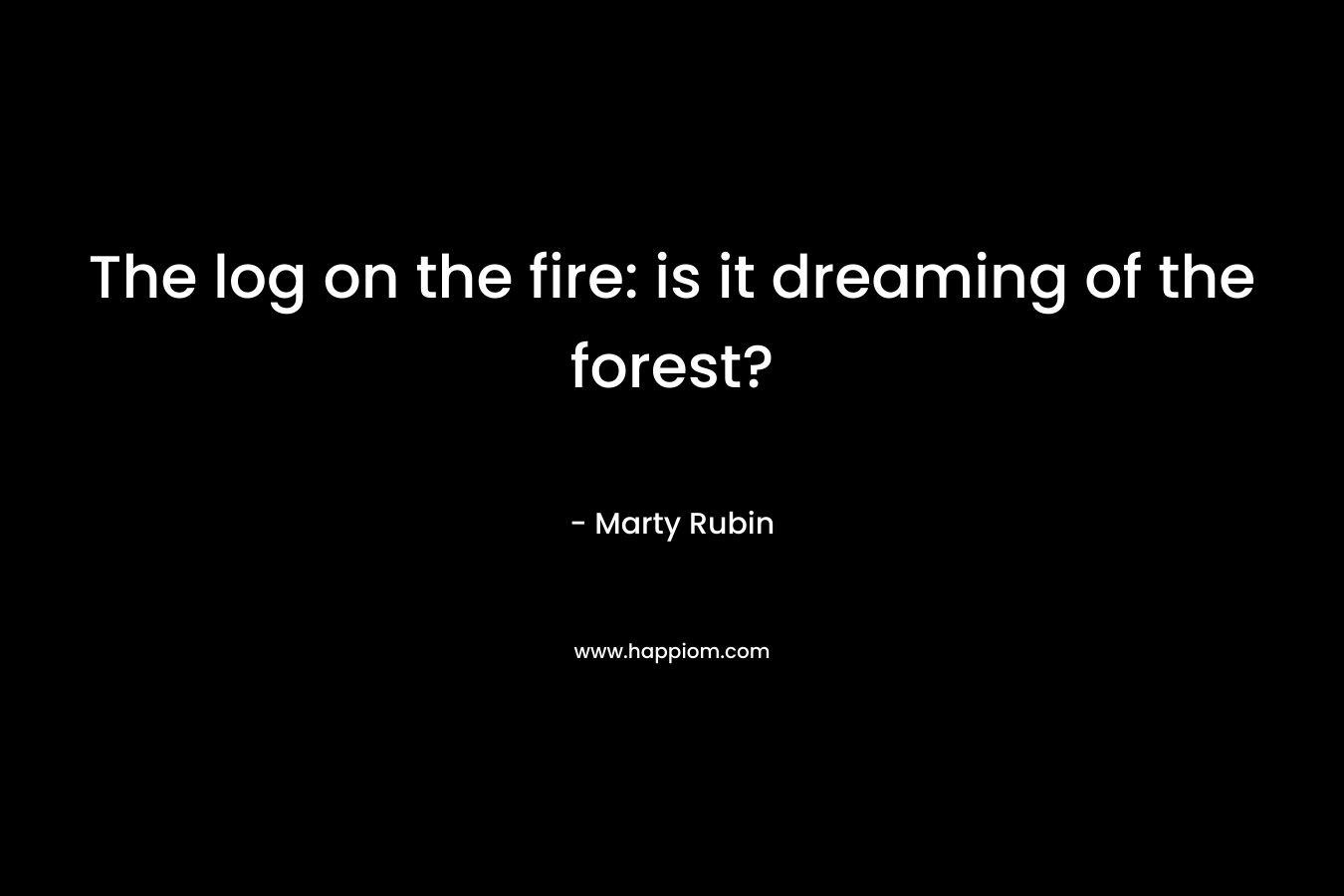 The log on the fire: is it dreaming of the forest?