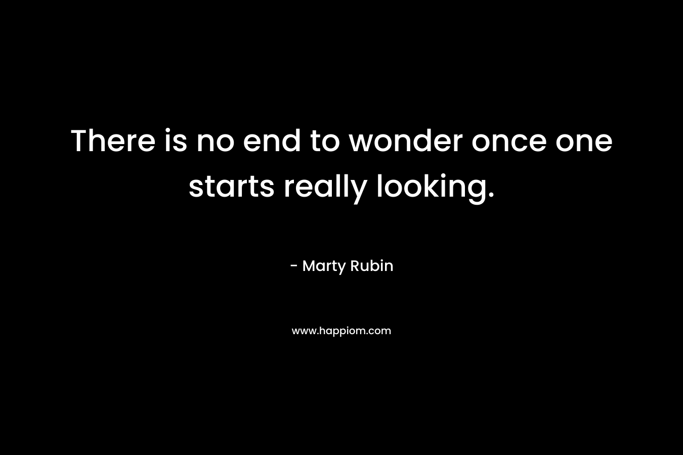 There is no end to wonder once one starts really looking. – Marty Rubin