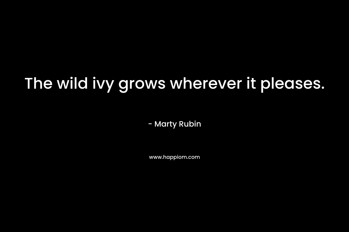 The wild ivy grows wherever it pleases.