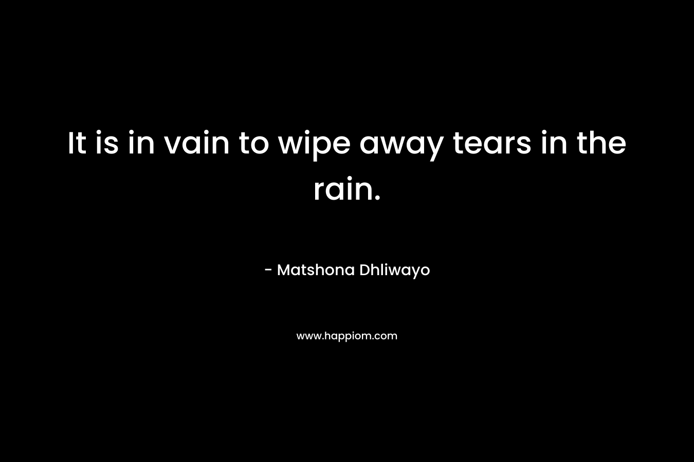 It is in vain to wipe away tears in the rain.
