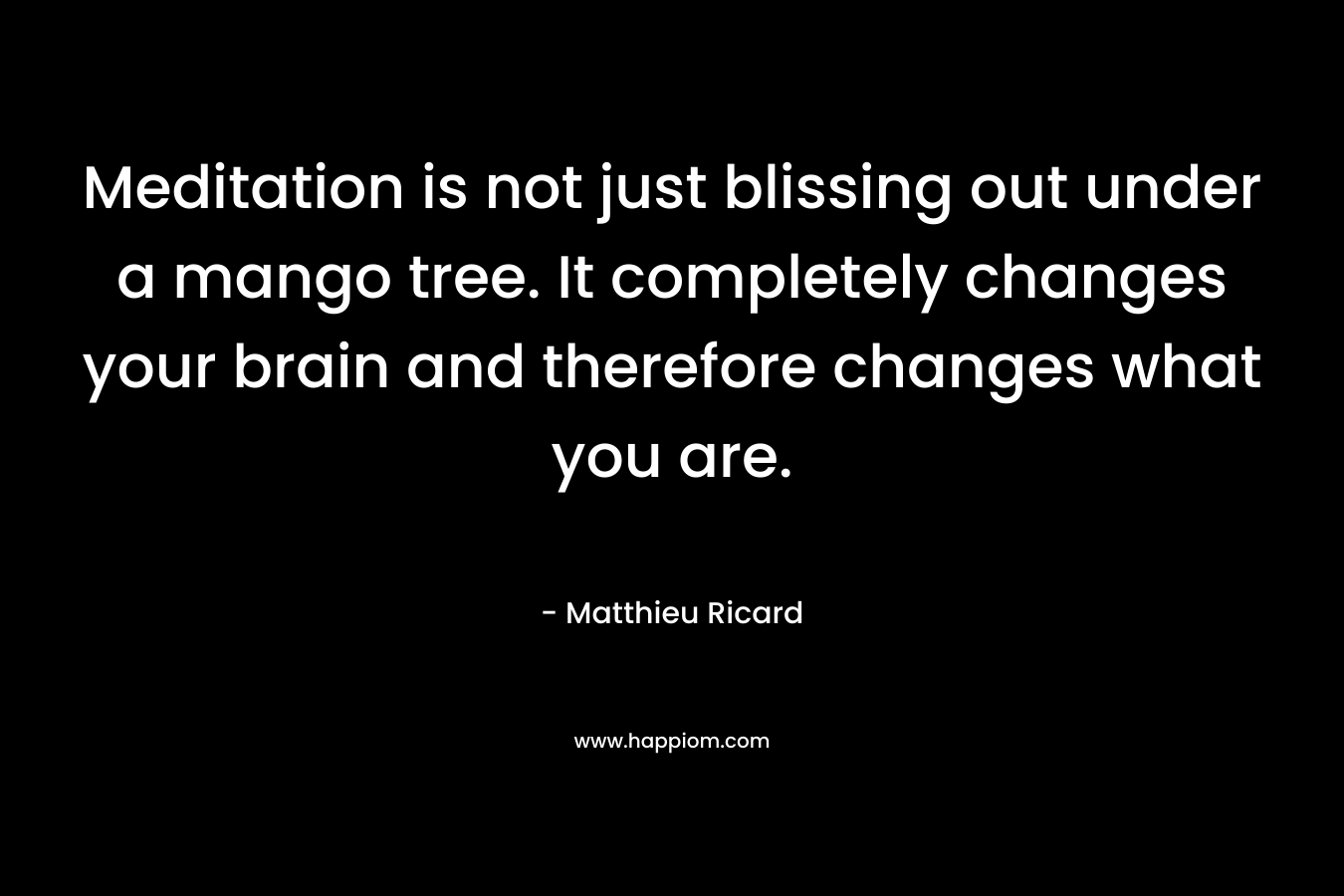 Meditation is not just blissing out under a mango tree. It completely changes your brain and therefore changes what you are.