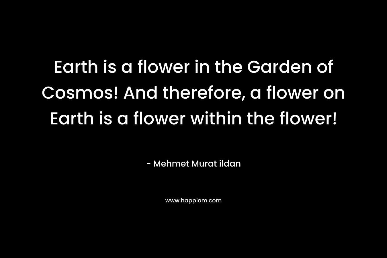 Earth is a flower in the Garden of Cosmos! And therefore, a flower on Earth is a flower within the flower!
