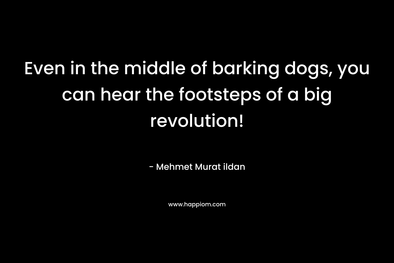 Even in the middle of barking dogs, you can hear the footsteps of a big revolution! – Mehmet Murat ildan
