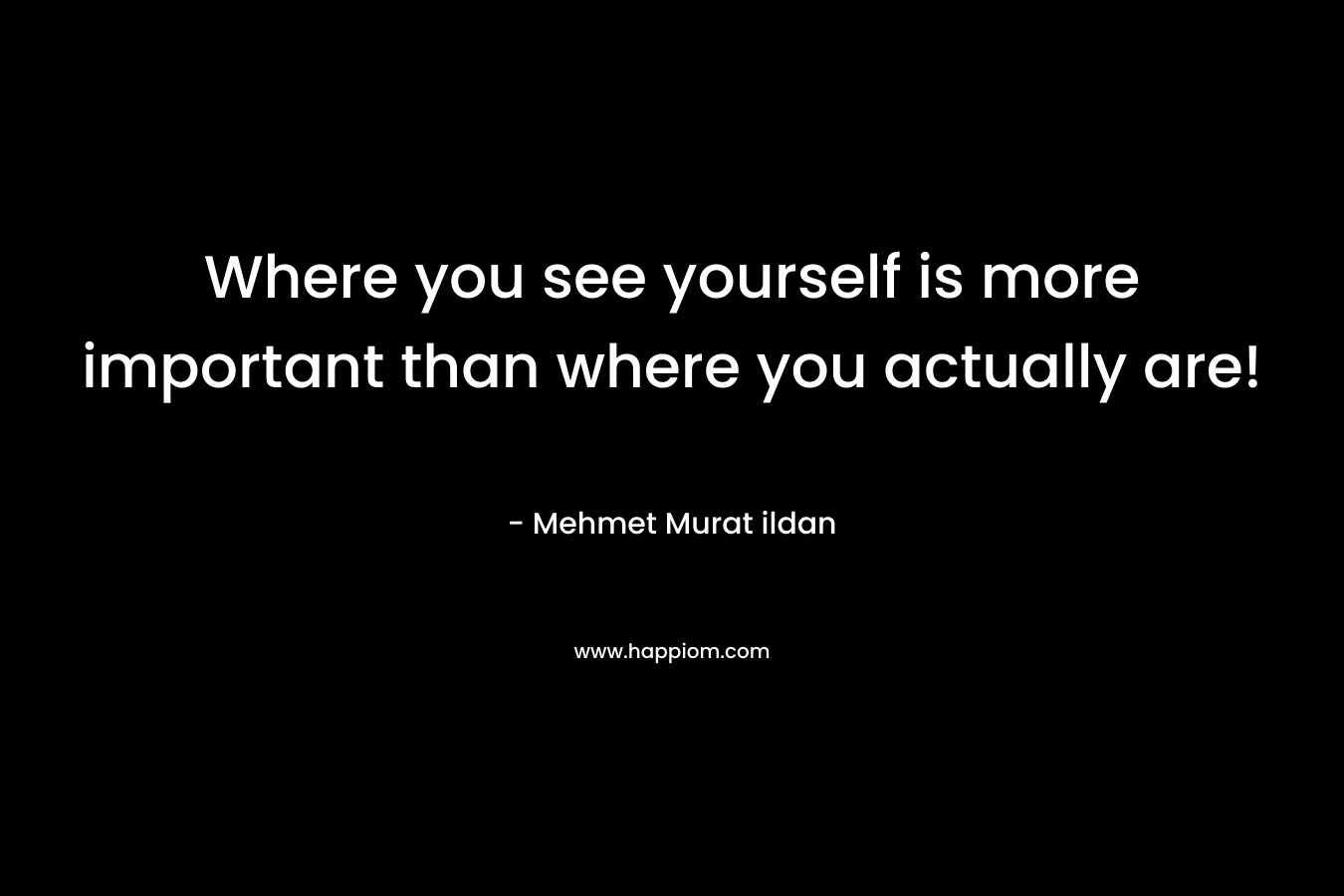 Where you see yourself is more important than where you actually are!