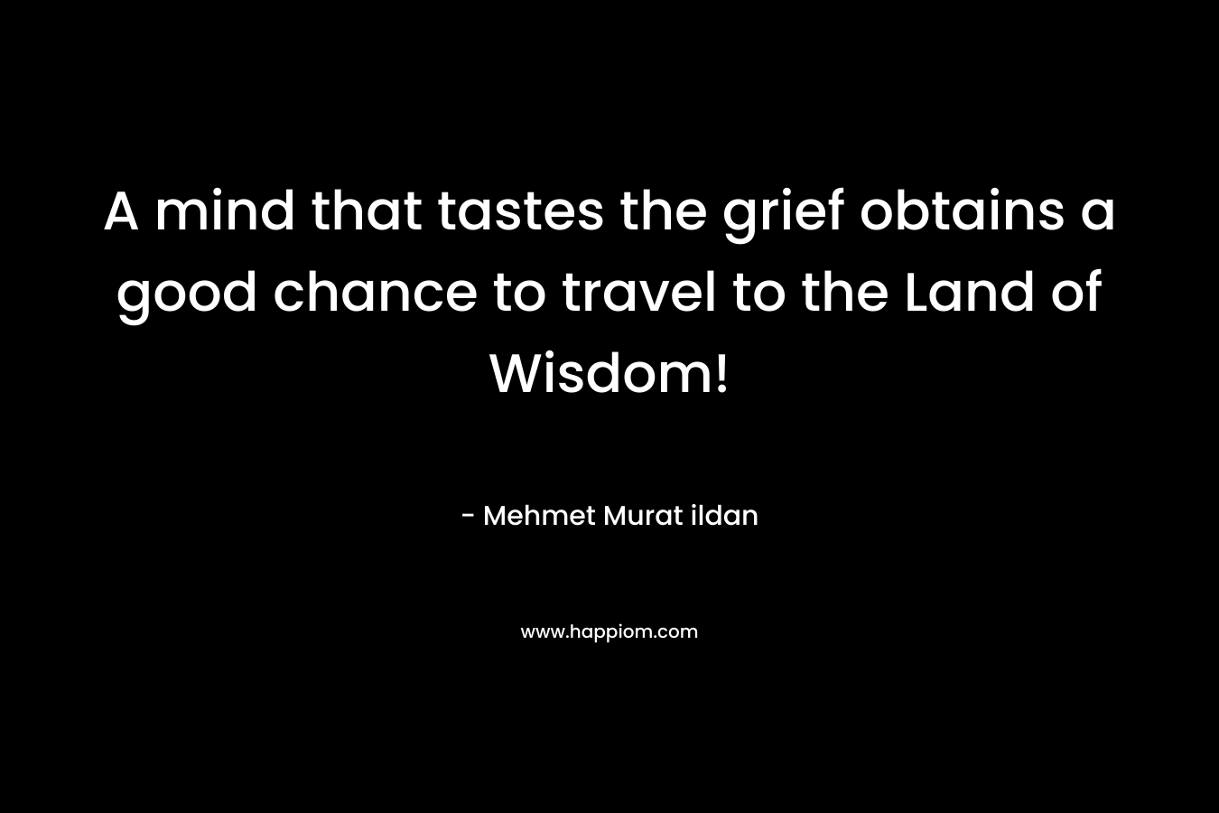 A mind that tastes the grief obtains a good chance to travel to the Land of Wisdom!