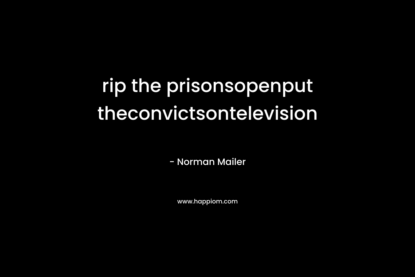 rip the prisonsopenput theconvictsontelevision – Norman Mailer