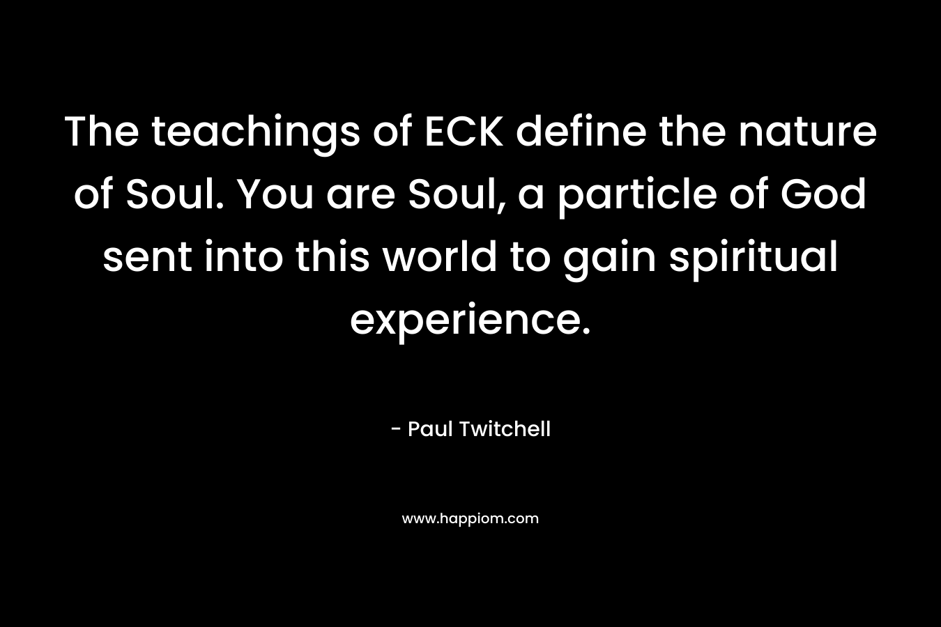 The teachings of ECK define the nature of Soul. You are Soul, a particle of God sent into this world to gain spiritual experience.