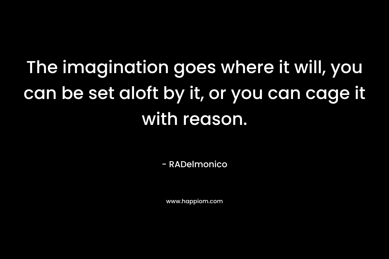 The imagination goes where it will, you can be set aloft by it, or you can cage it with reason.