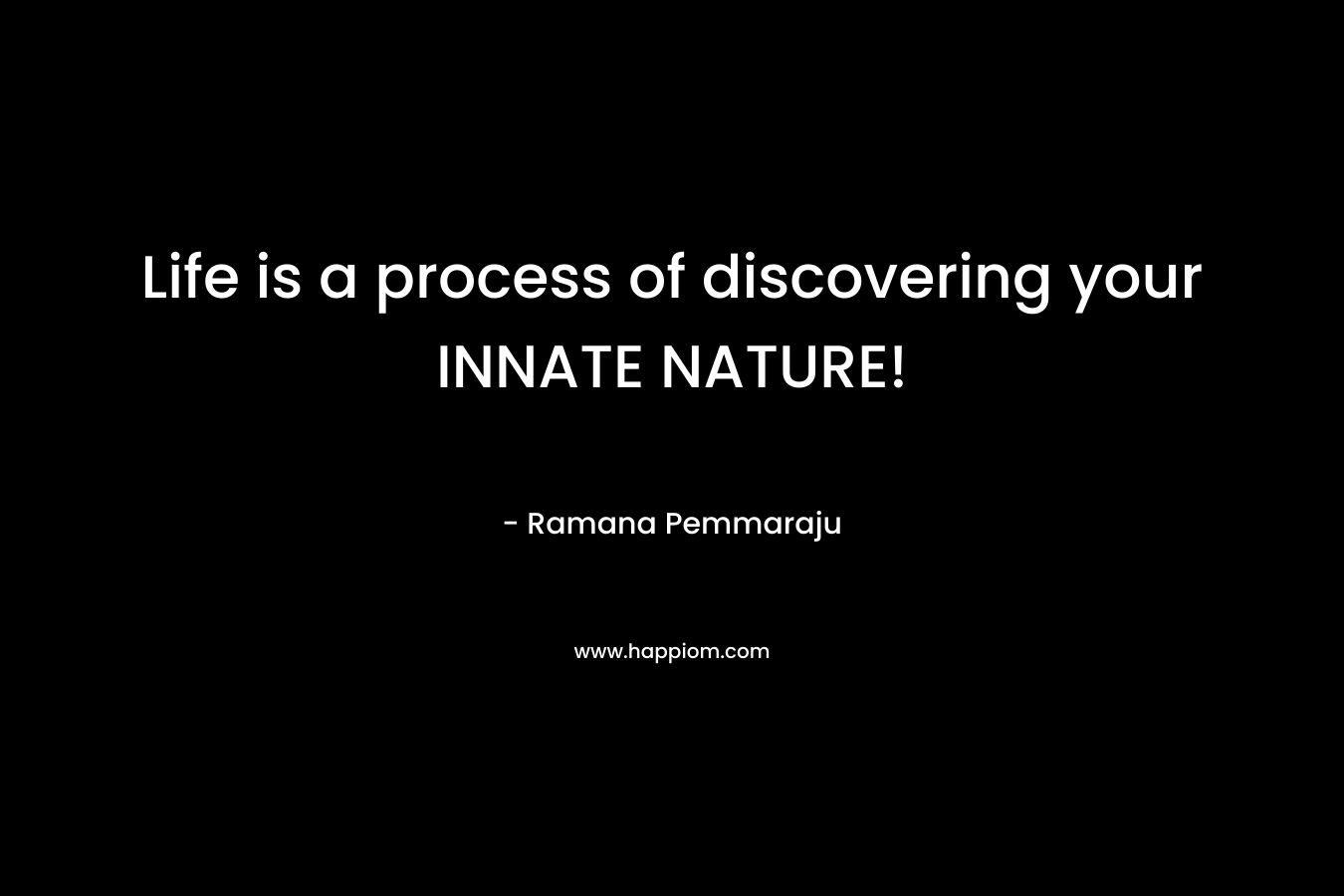 Life is a process of discovering your INNATE NATURE!