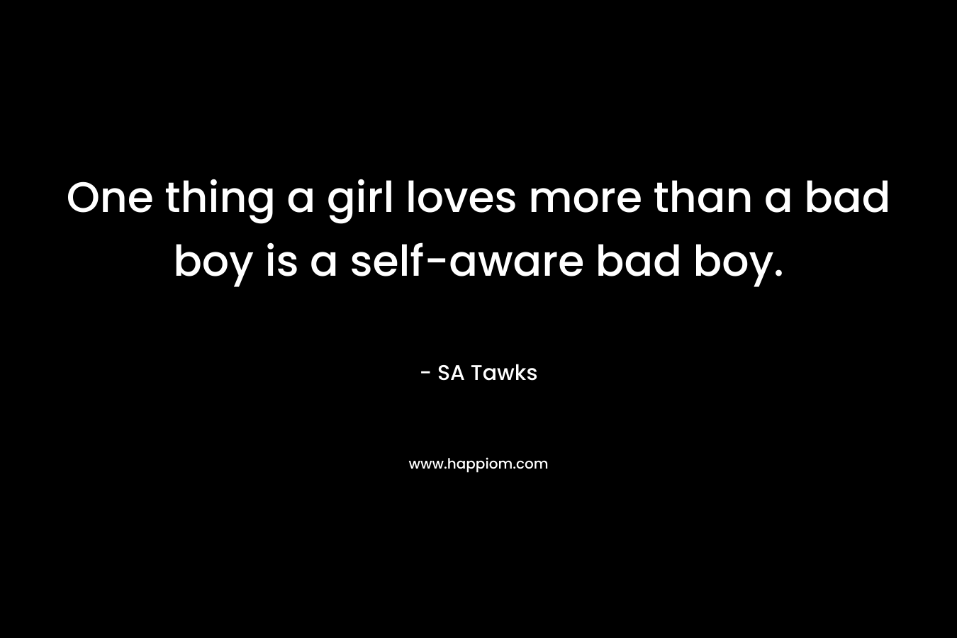 One thing a girl loves more than a bad boy is a self-aware bad boy.