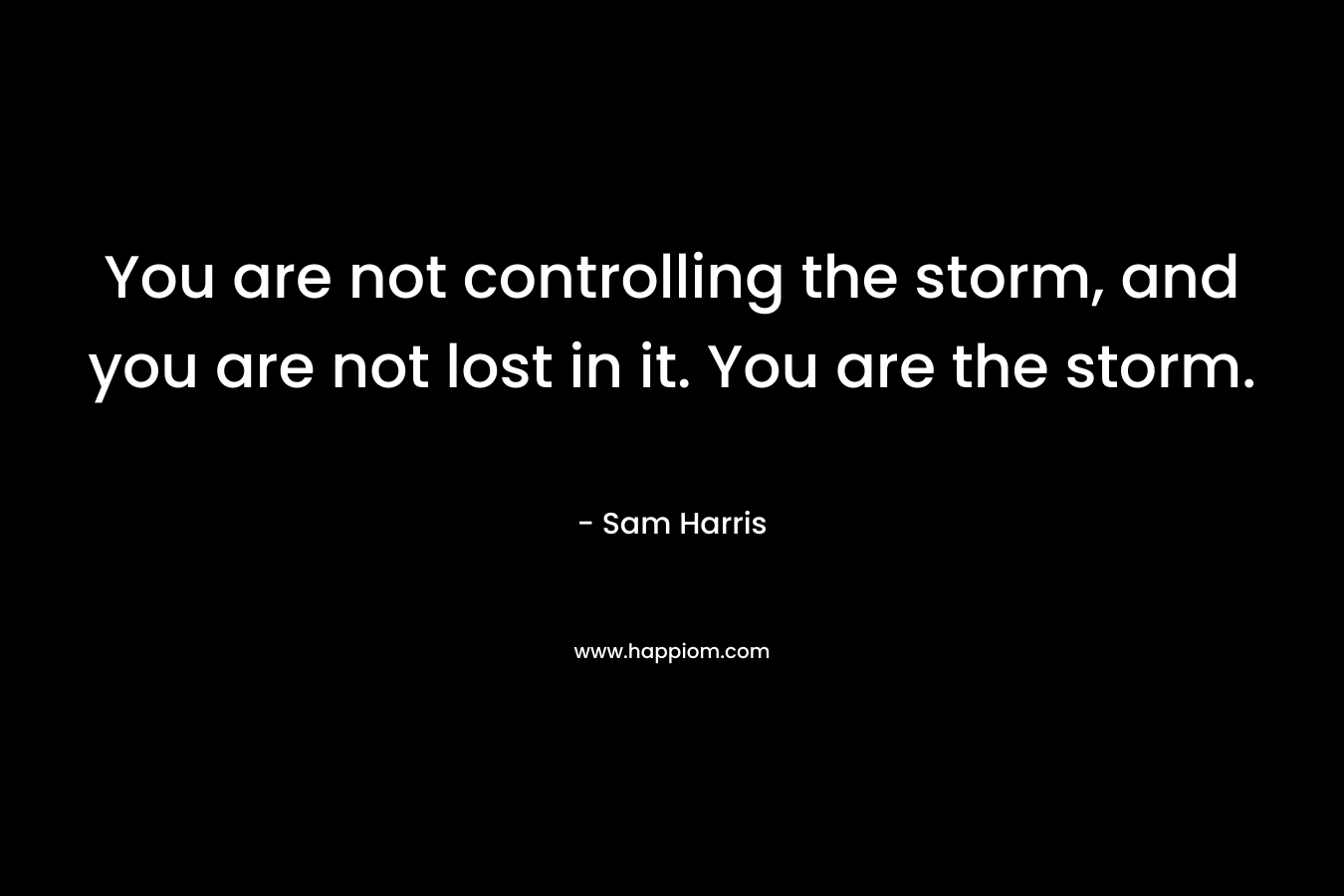 You are not controlling the storm, and you are not lost in it. You are the storm.