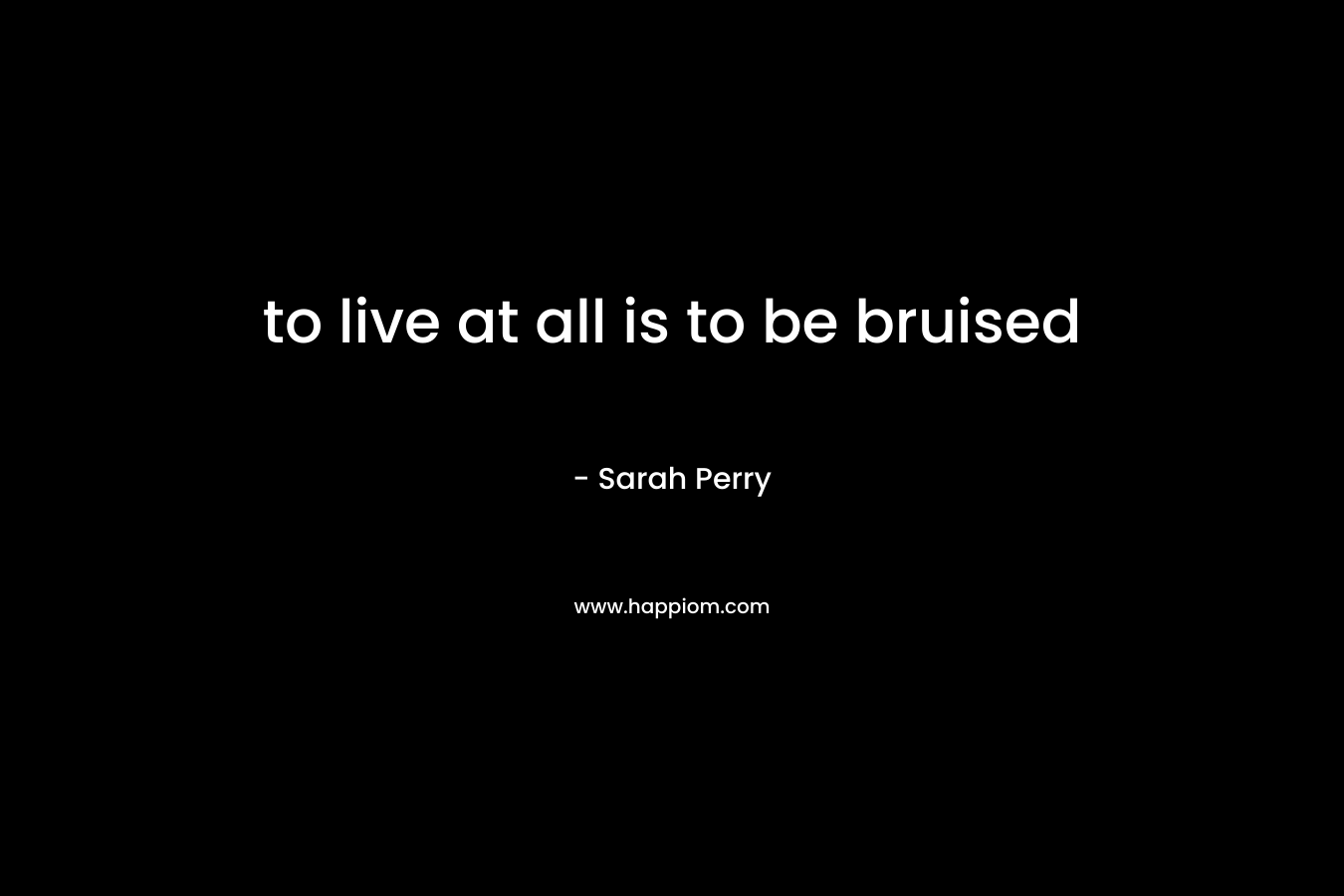 to live at all is to be bruised – Sarah Perry