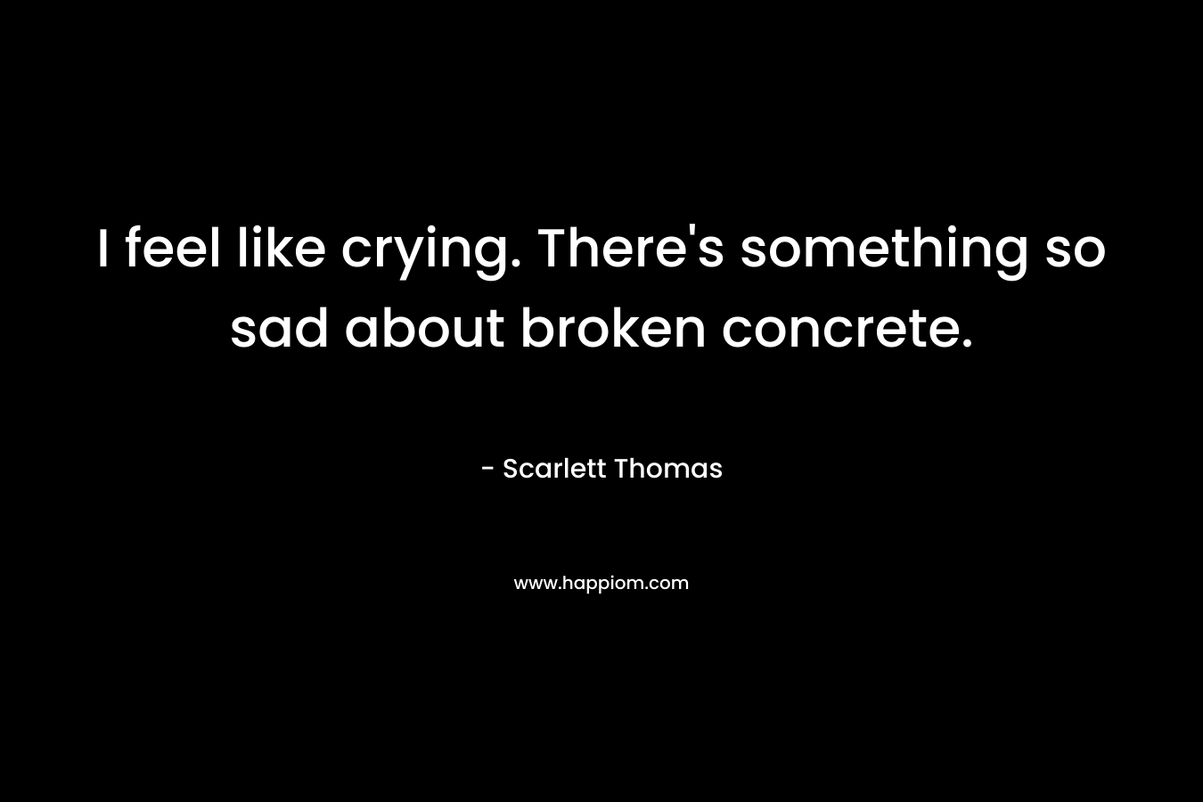 I feel like crying. There's something so sad about broken concrete.