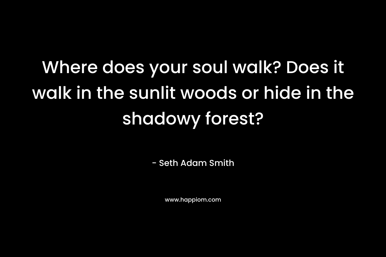 Where does your soul walk? Does it walk in the sunlit woods or hide in the shadowy forest?