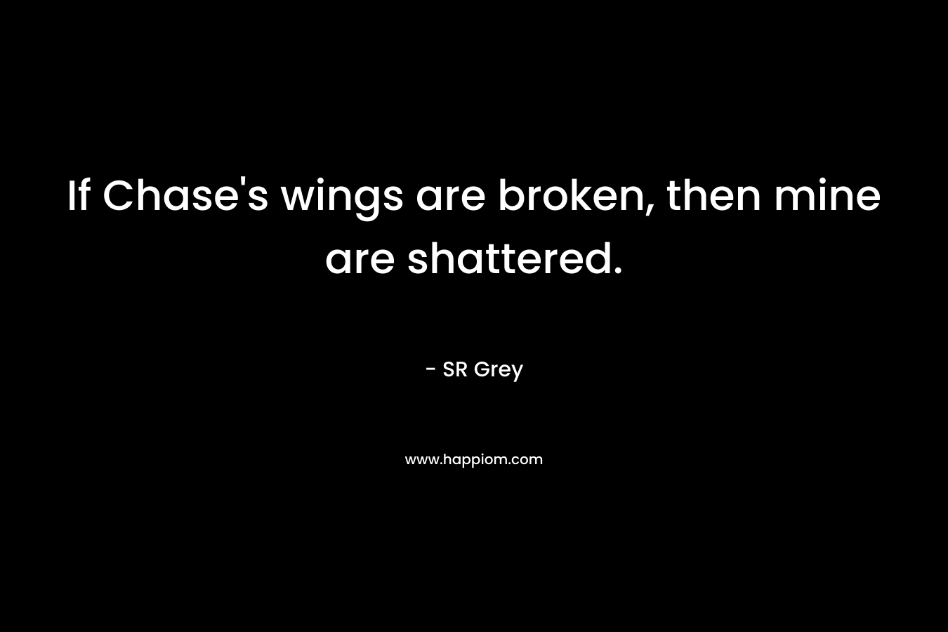If Chase's wings are broken, then mine are shattered.