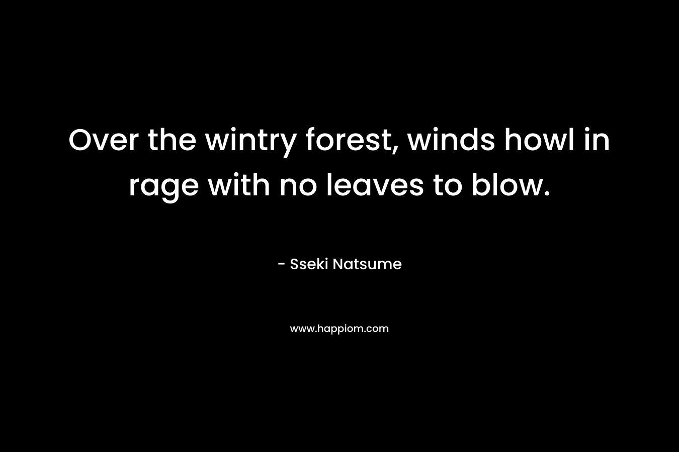 Over the wintry forest, winds howl in rage with no leaves to blow.