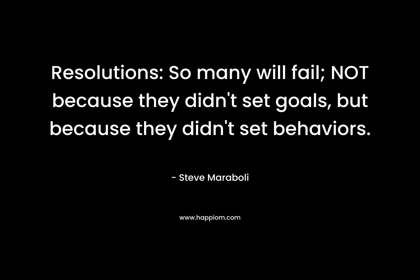 Resolutions: So many will fail; NOT because they didn't set goals, but because they didn't set behaviors.