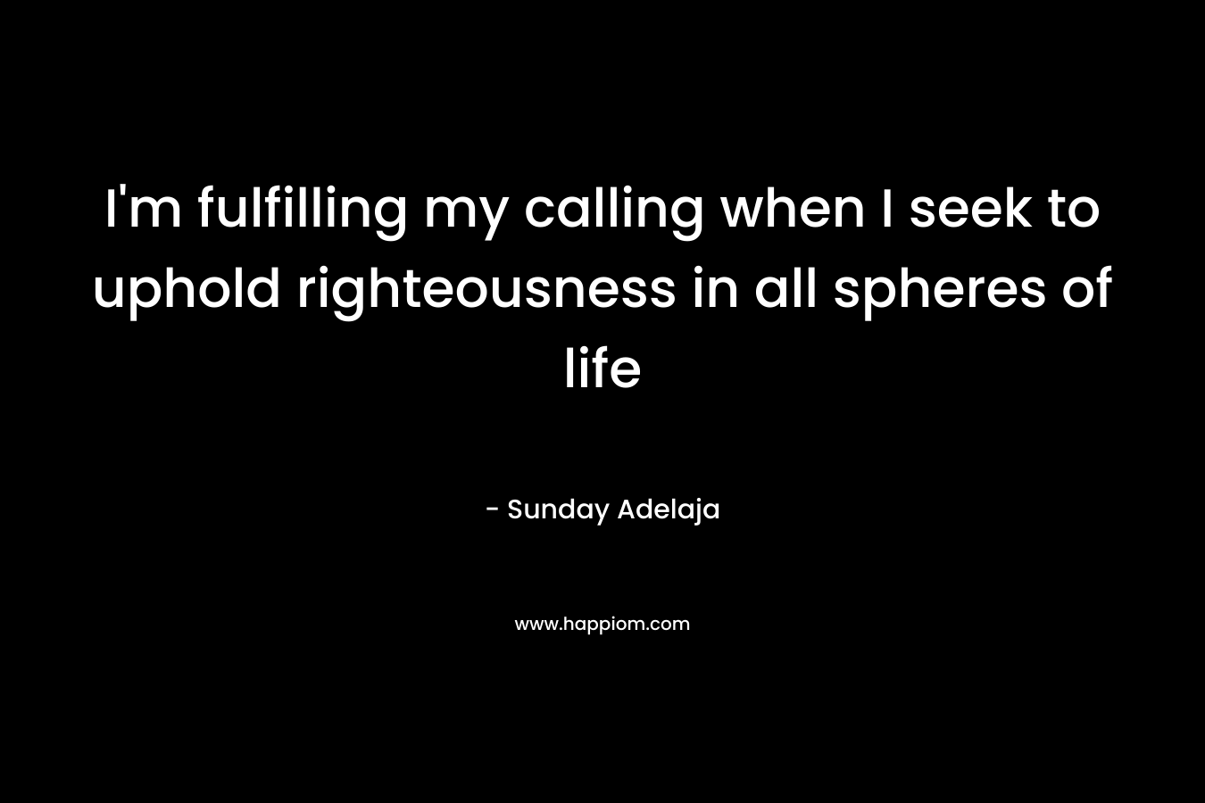 I’m fulfilling my calling when I seek to uphold righteousness in all spheres of life – Sunday Adelaja