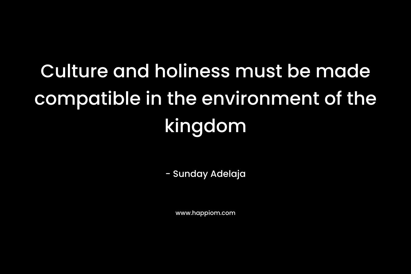 Culture and holiness must be made compatible in the environment of the kingdom – Sunday Adelaja